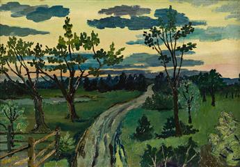 DAVID BURLIUK Sunset Landscape.